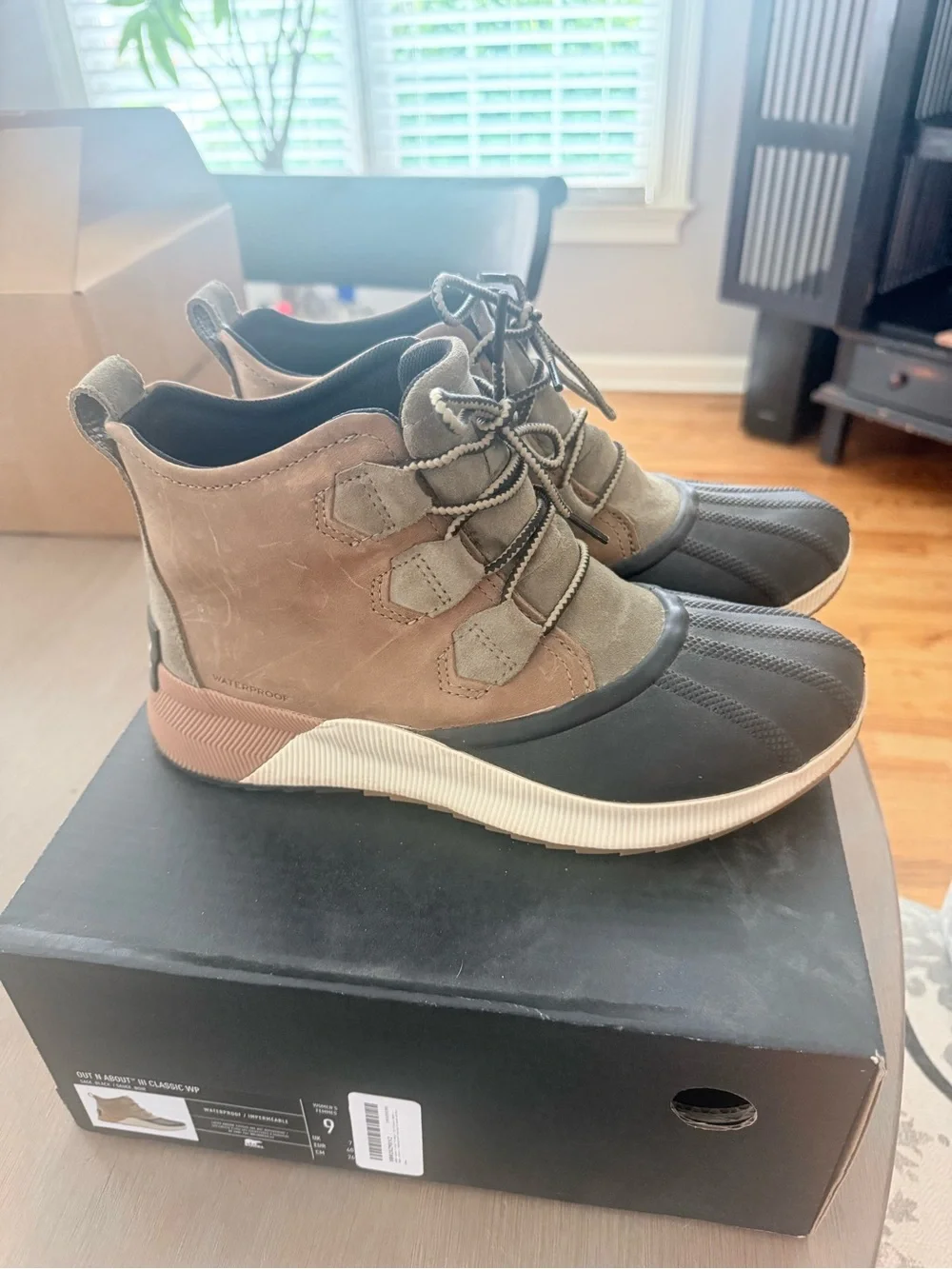 Sorel Brown and Black Waterproof Lace-Up Boots